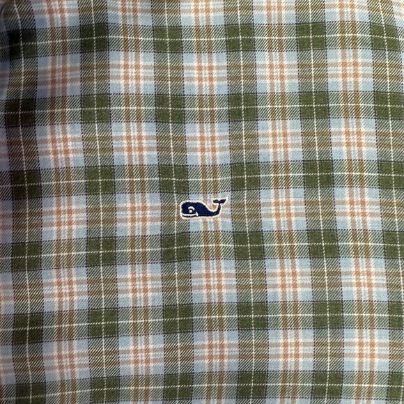 Vineyard Vines Mens XXL Whale Shirt Plaid Cotton Button Front Long Sleeve Preppy - Picture 6 of 9